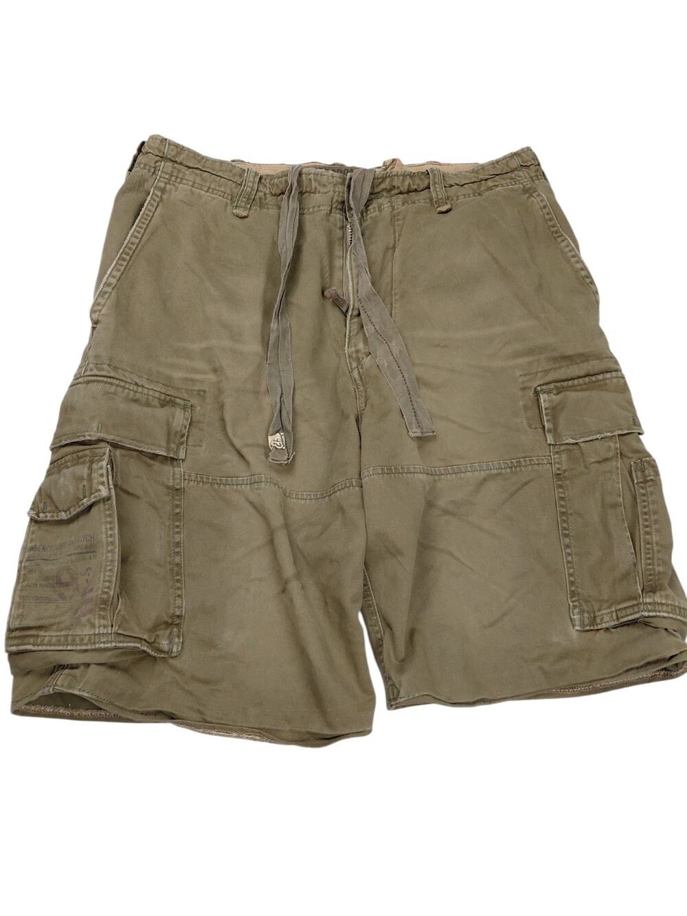 VTG Abercrombie Fitch Shorts Mens 34 Green Cargo Paratrooper Army Mlitary Y2K